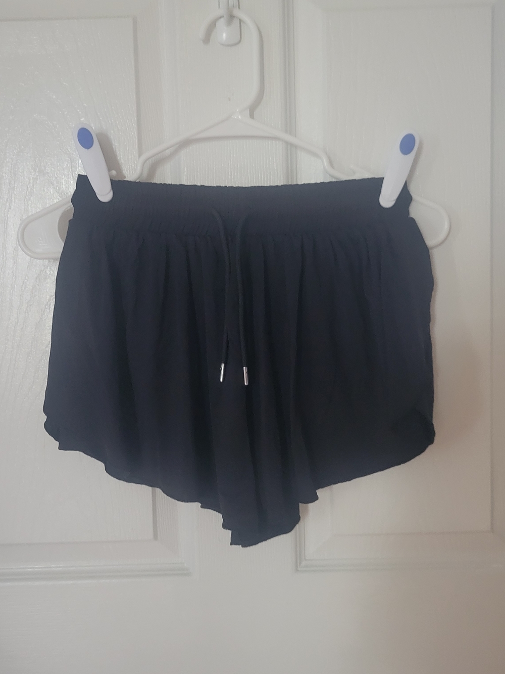 Girls Drawstring Waistband Flutter Shorts With Under Shorts